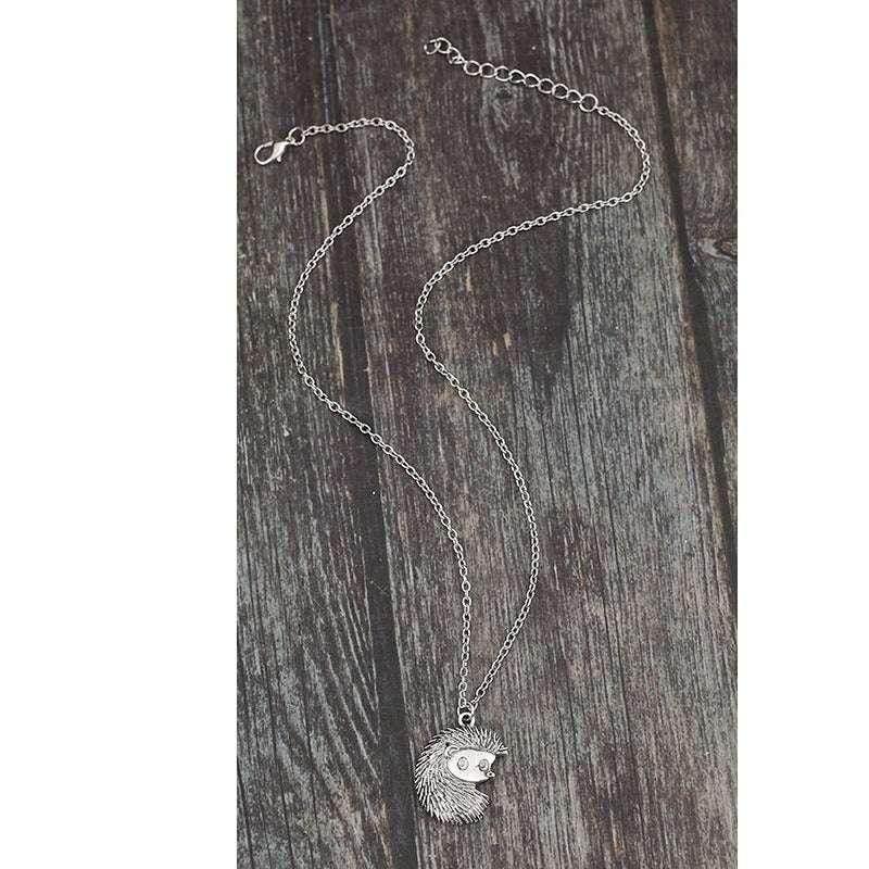Retro Hedgehog Silver Pendant Necklace Unisex - ZA-Zola