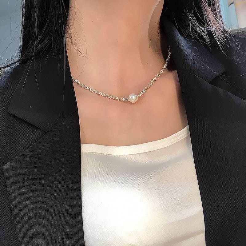 Silver Short Pearl Necklace for Women - ZA-Zola