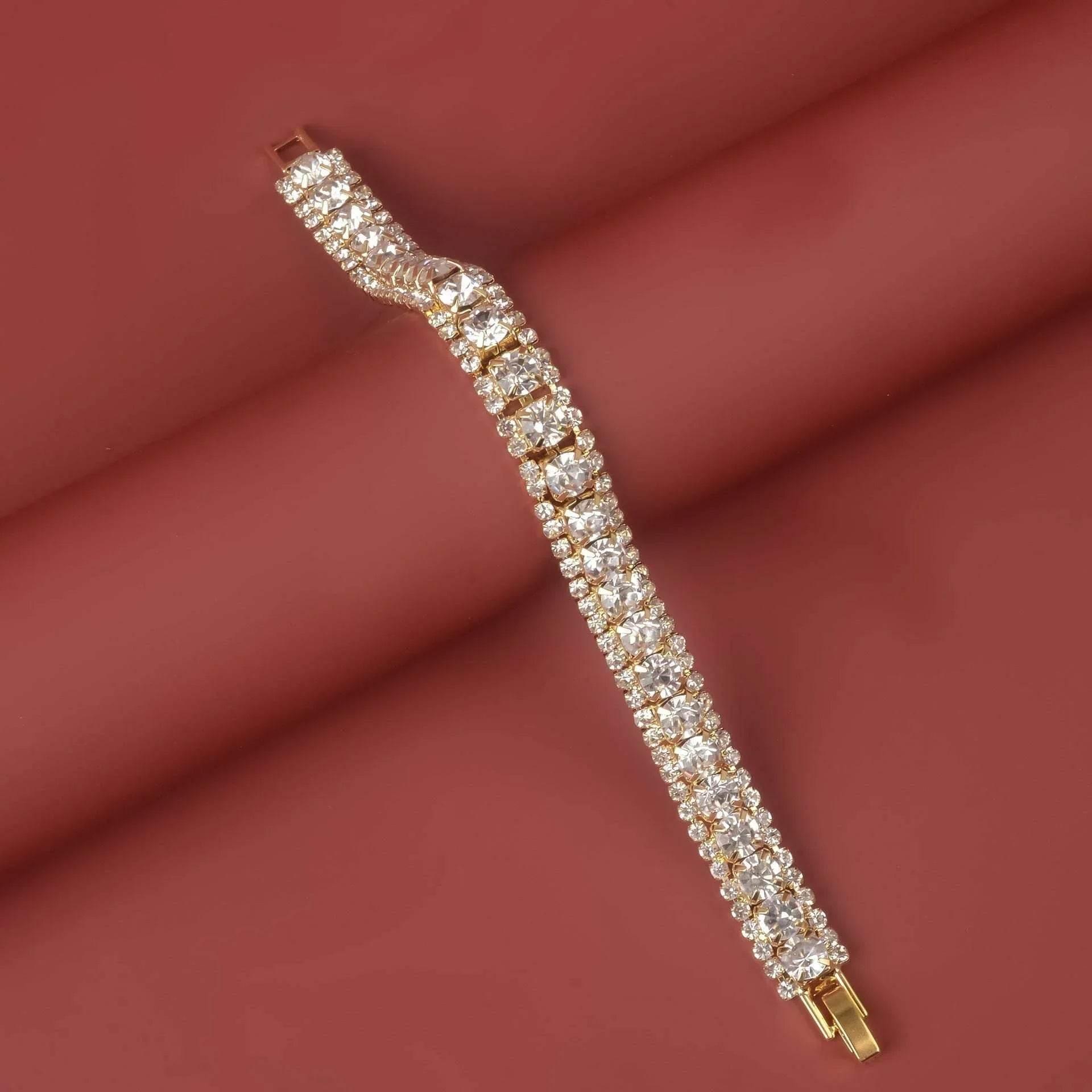 Roman Rhinestone Circle Bracelet | Multi-Color Sparkle - ZA-Zola