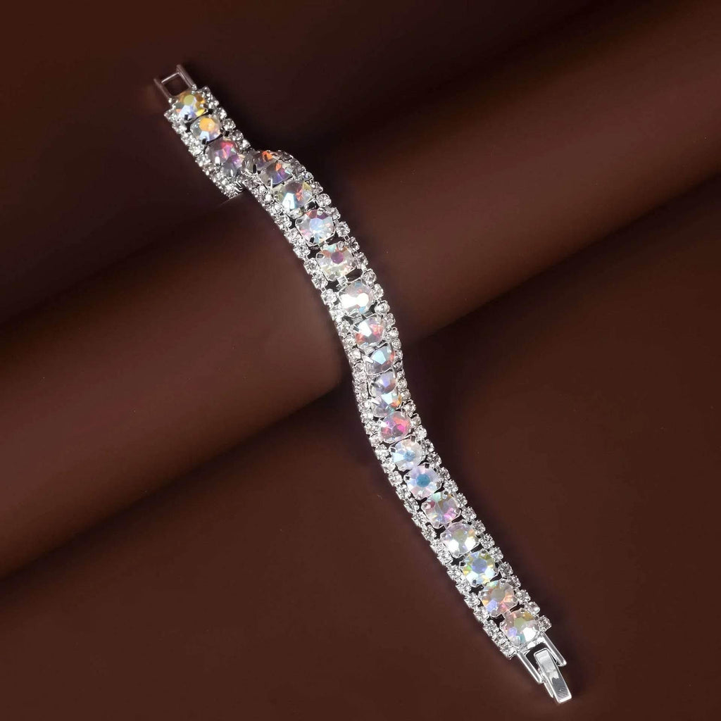 Roman Rhinestone Circle Bracelet | Multi-Color Sparkle - ZA-Zola