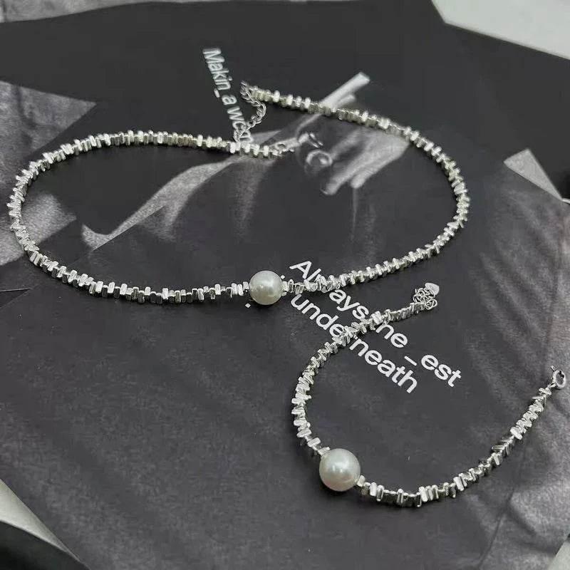 Silver Short Pearl Necklace for Women - ZA-Zola