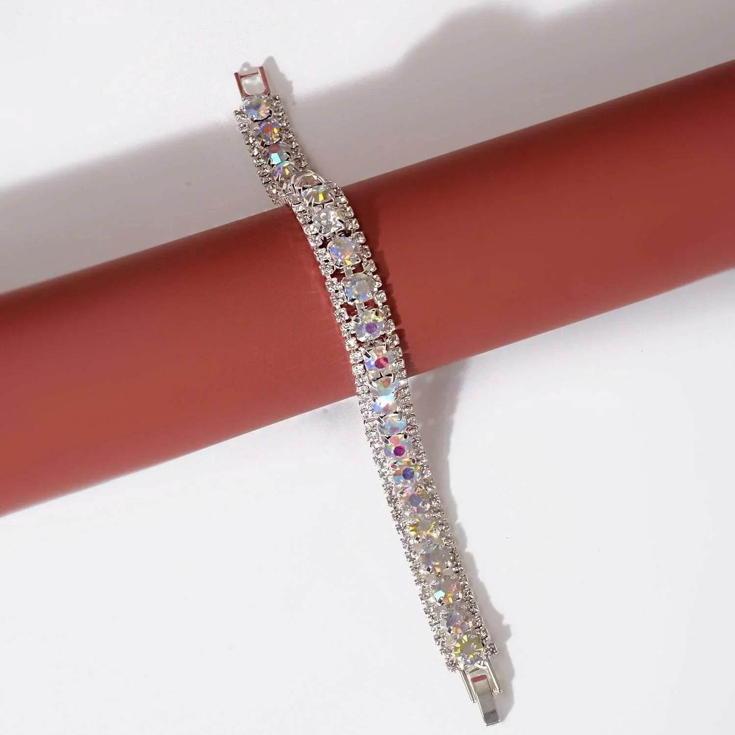 Roman Rhinestone Circle Bracelet | Multi-Color Sparkle - ZA-Zola