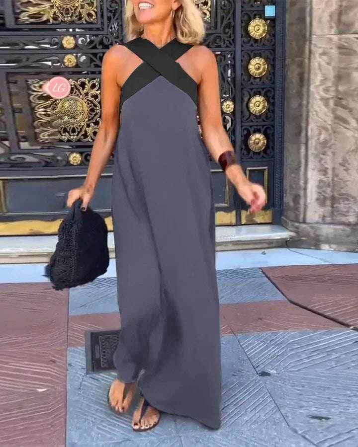 Cross Back Sleeveless Dress – Elegant & Alluring - ZA-Zola