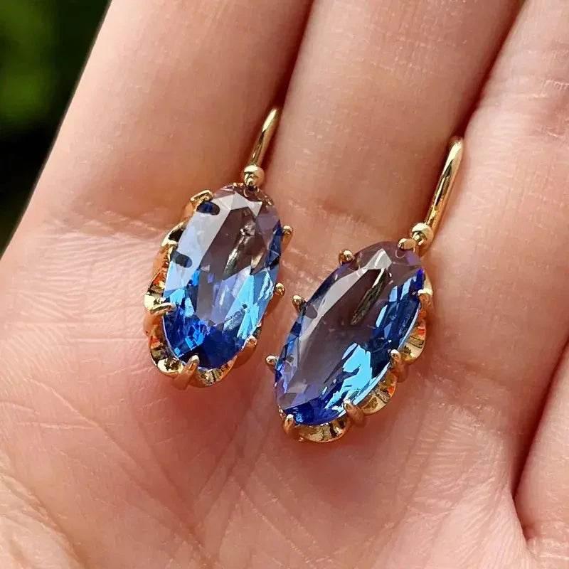 Elegant Gem Eight-Claw Buckle Earrings for Women - ZA-Zola