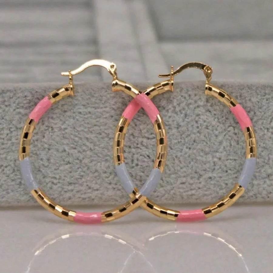 Simple Gold Circle Earrings | Retro Minimalist Style - ZA-Zola