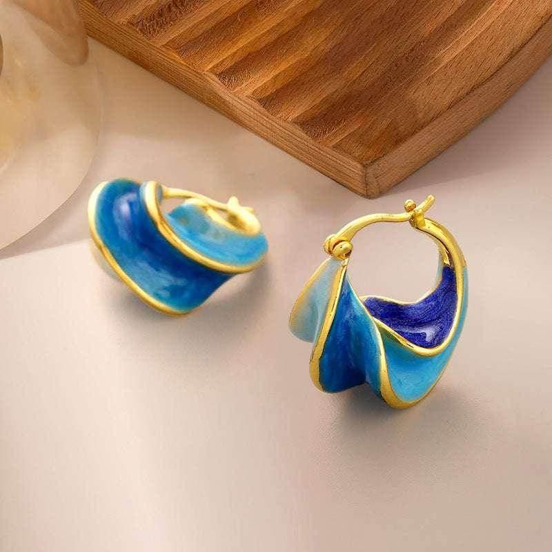 Retro Spiral Enamel Stud Earrings for Women - ZA-Zola