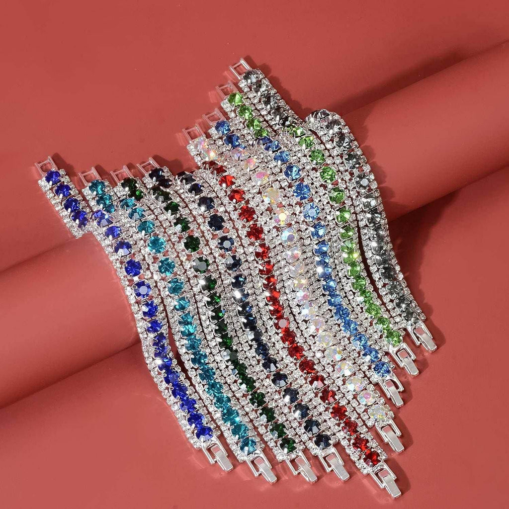 Roman Rhinestone Circle Bracelet | Multi-Color Sparkle - ZA-Zola