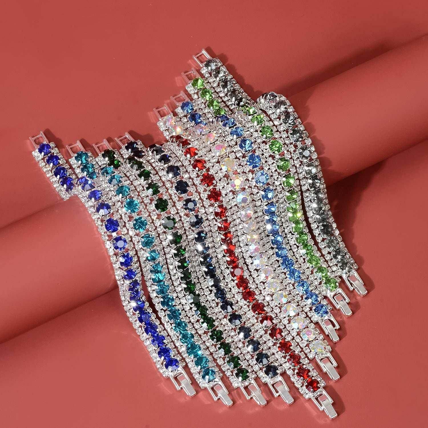 Roman Rhinestone Circle Bracelet | Multi-Color Sparkle - ZA-Zola