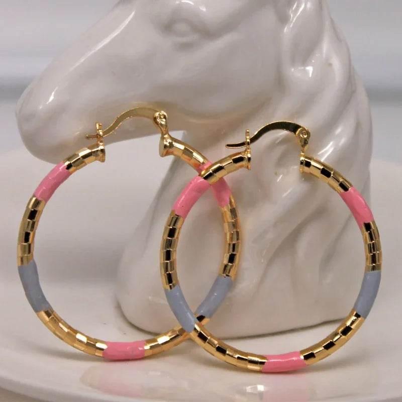 Simple Gold Circle Earrings | Retro Minimalist Style - ZA-Zola