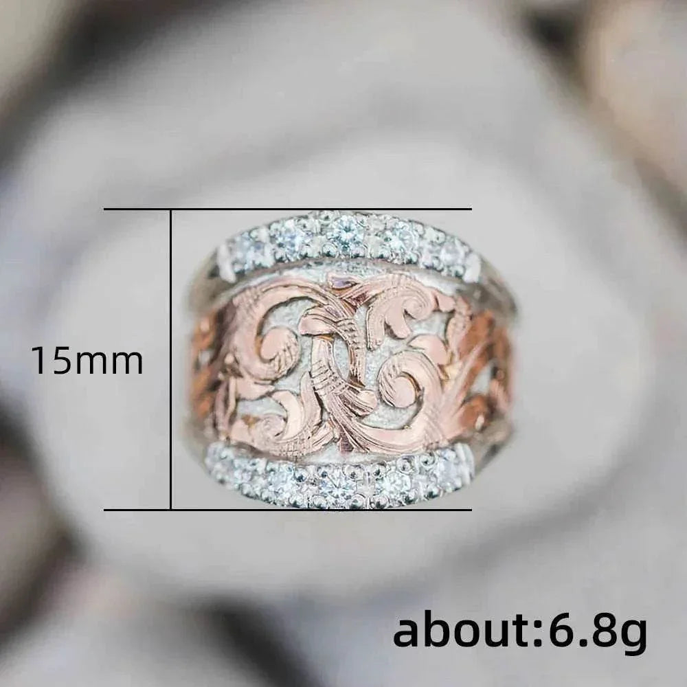 Vintage Court Floating Pattern Ring Unisex - ZA-Zola