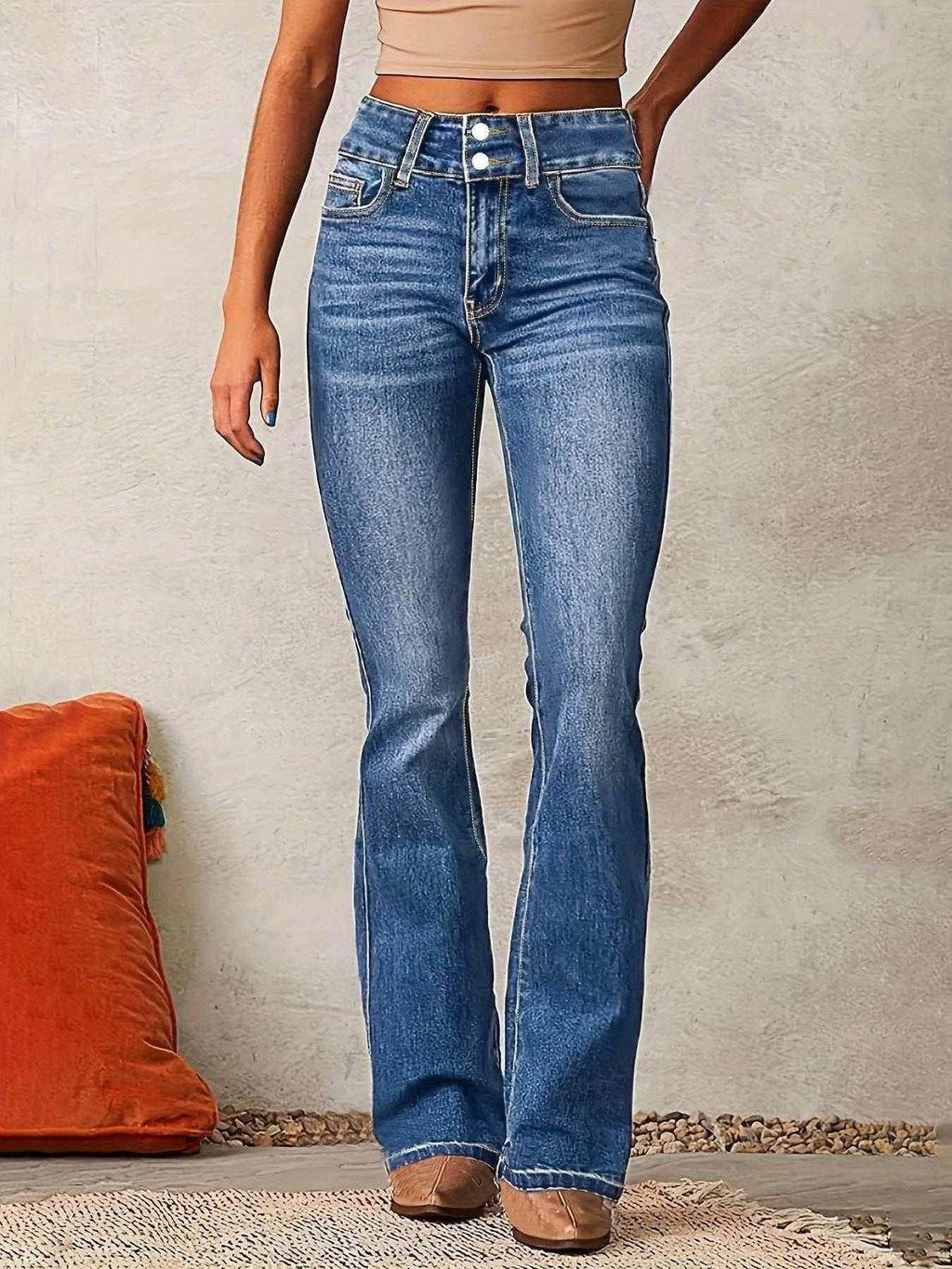 Skinny Flared Distressed Jeans for Women - ZA-Zola