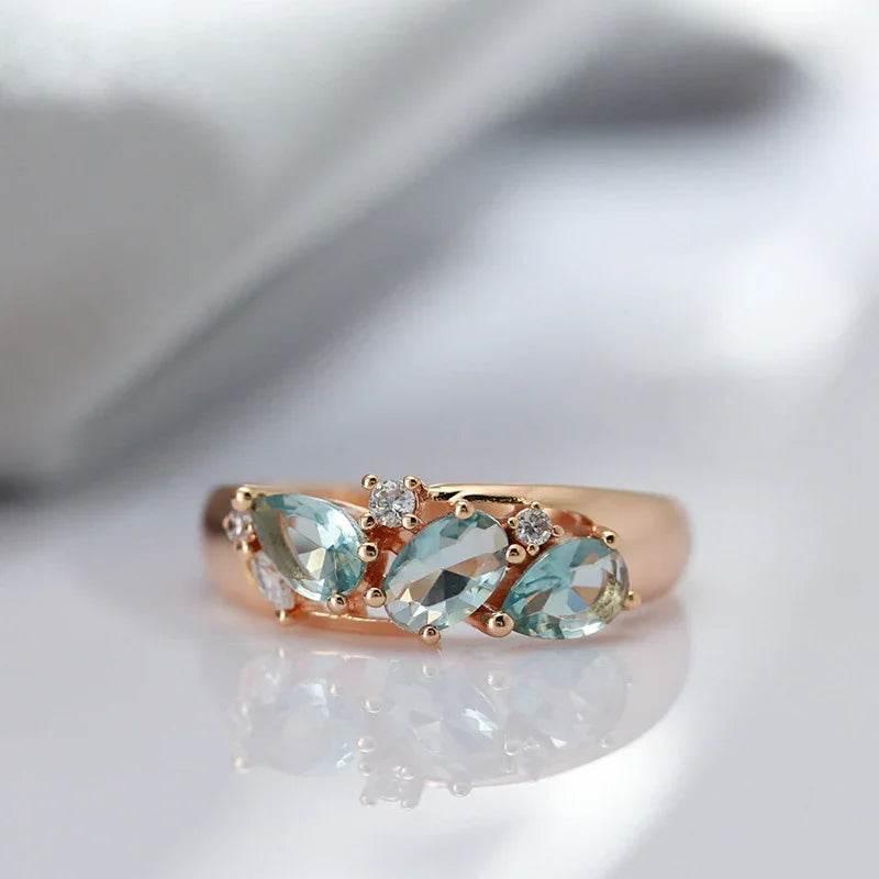 Elegant Rose Gold Zircon Ring for Women - Fashion - ZA-Zola