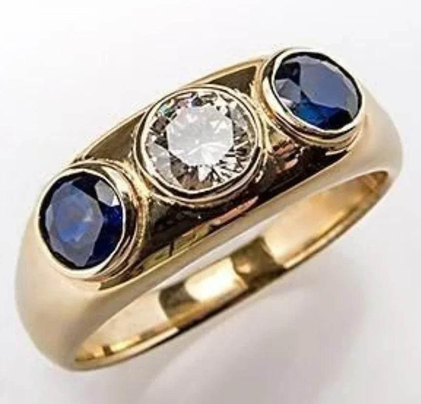 Retro Bold Gold Ring for Women – Geometric Style - ZA-Zola