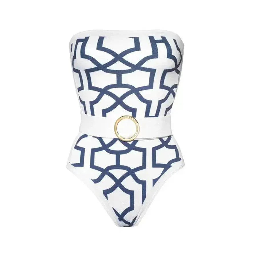 Printed Long Sleeve One-Piece Swimsuit – Floral Design - ZA-Zola
