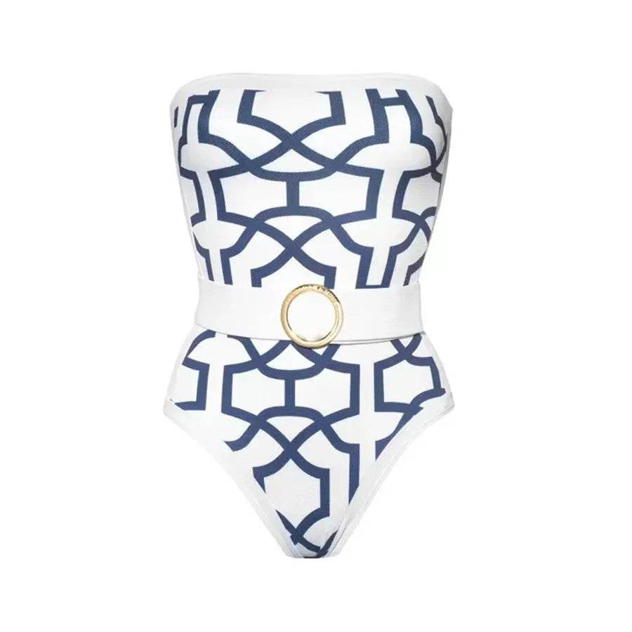 Printed Long Sleeve One-Piece Swimsuit – Floral Design - ZA-Zola