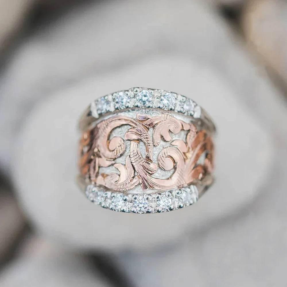 Vintage Court Floating Pattern Ring Unisex - ZA-Zola