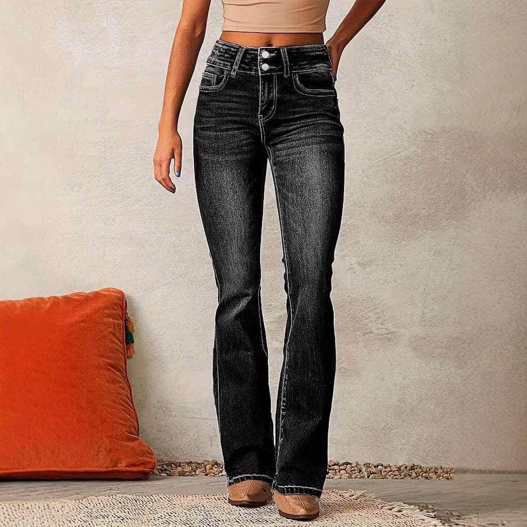 Skinny Flared Distressed Jeans for Women - ZA-Zola