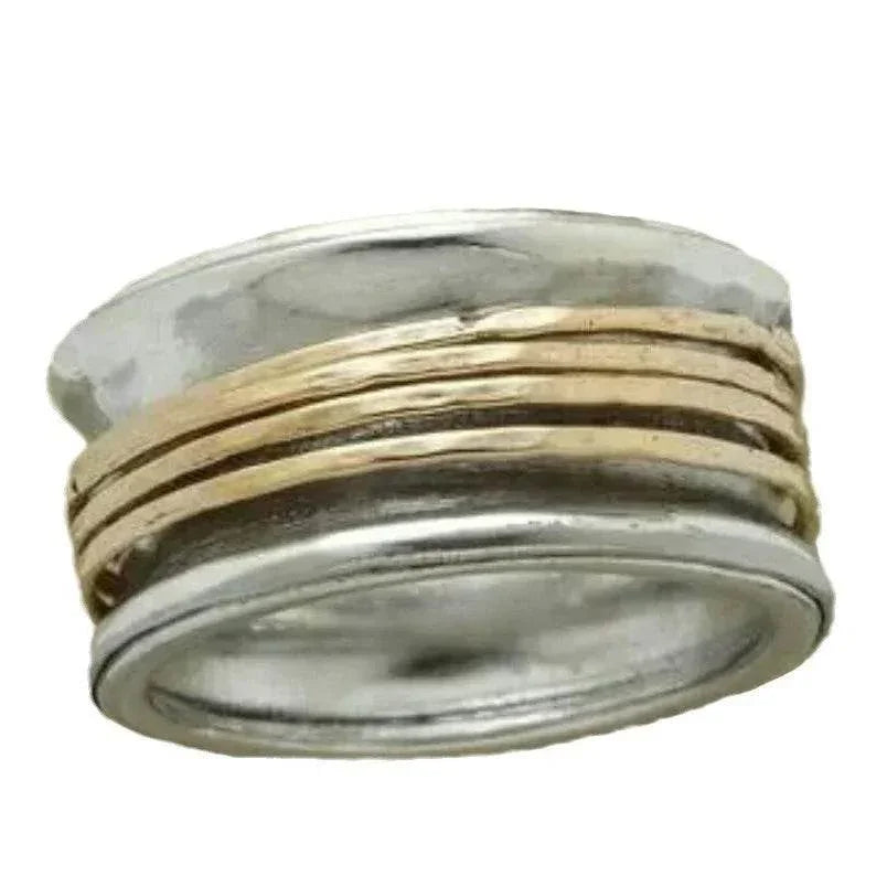 Minimalist Two-Tone Ring – Unisex Modern Style - ZA-Zola