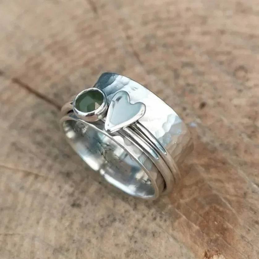 Bold Heart-Shaped Ring – Retro Unisex Statement - ZA-Zola