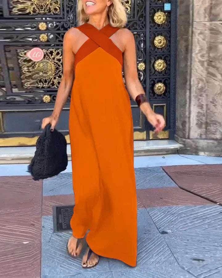 Cross Back Sleeveless Dress – Elegant & Alluring - ZA-Zola