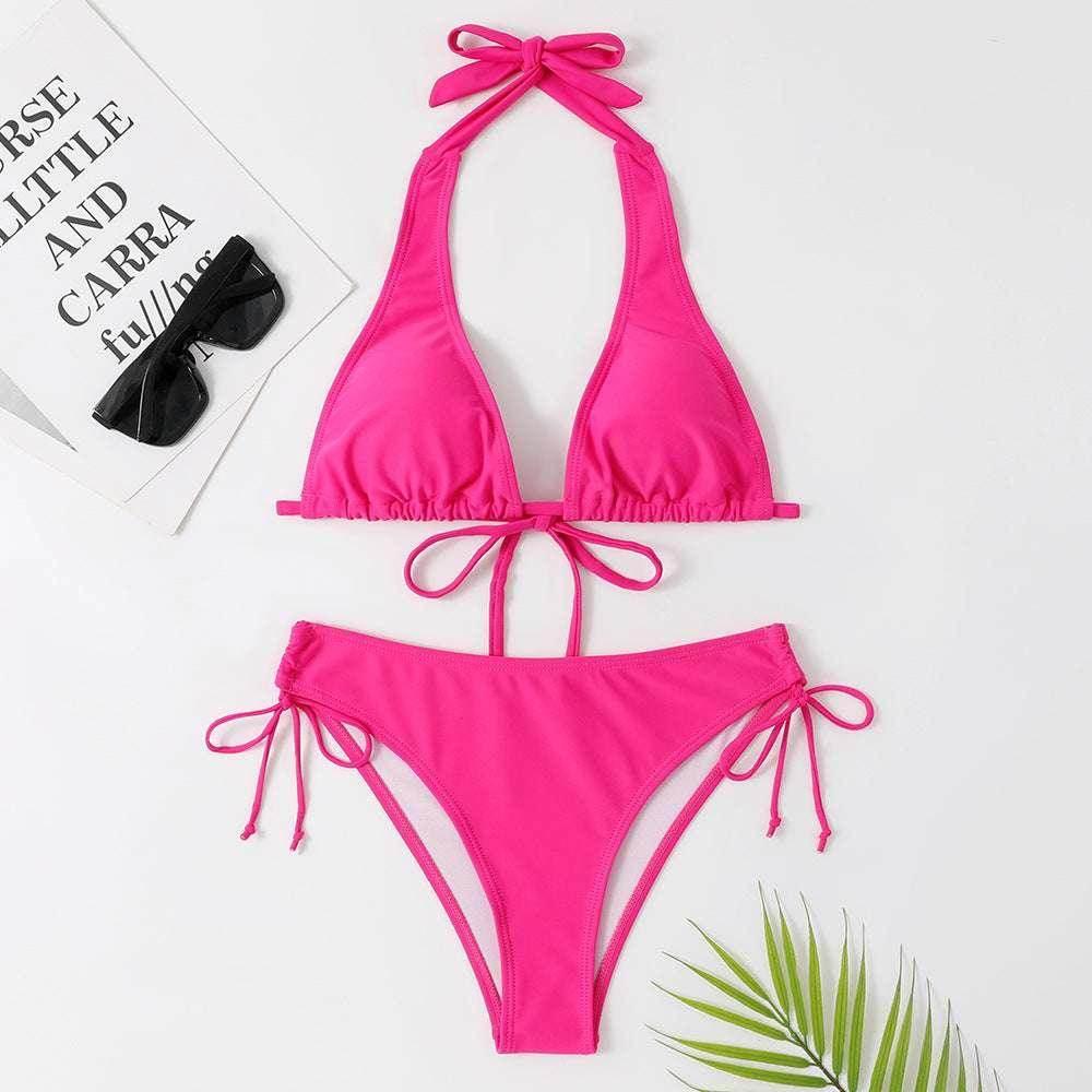 Sexy Solid Color Bikini | Strappy Swimsuit – Buy Now - ZA-Zola