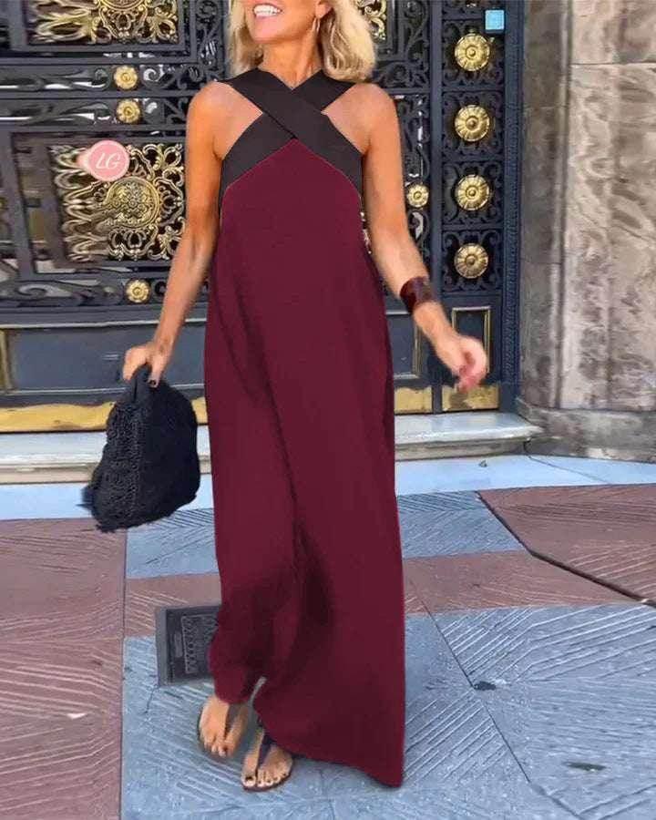 Cross Back Sleeveless Dress – Elegant & Alluring - ZA-Zola