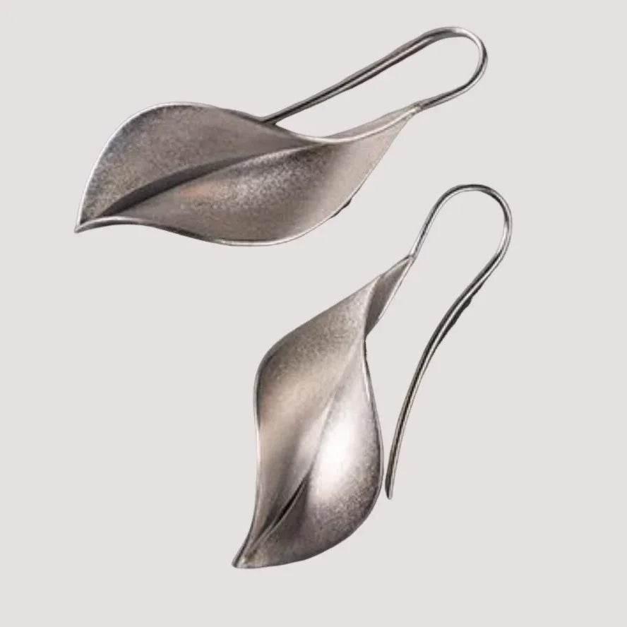 Silver Leaf Shape Ear Hook for Women - ZA-Zola