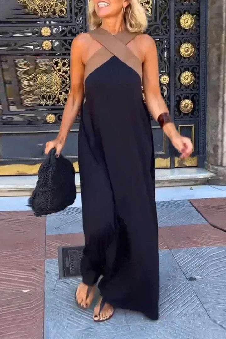 Cross Back Sleeveless Dress – Elegant & Alluring - ZA-Zola
