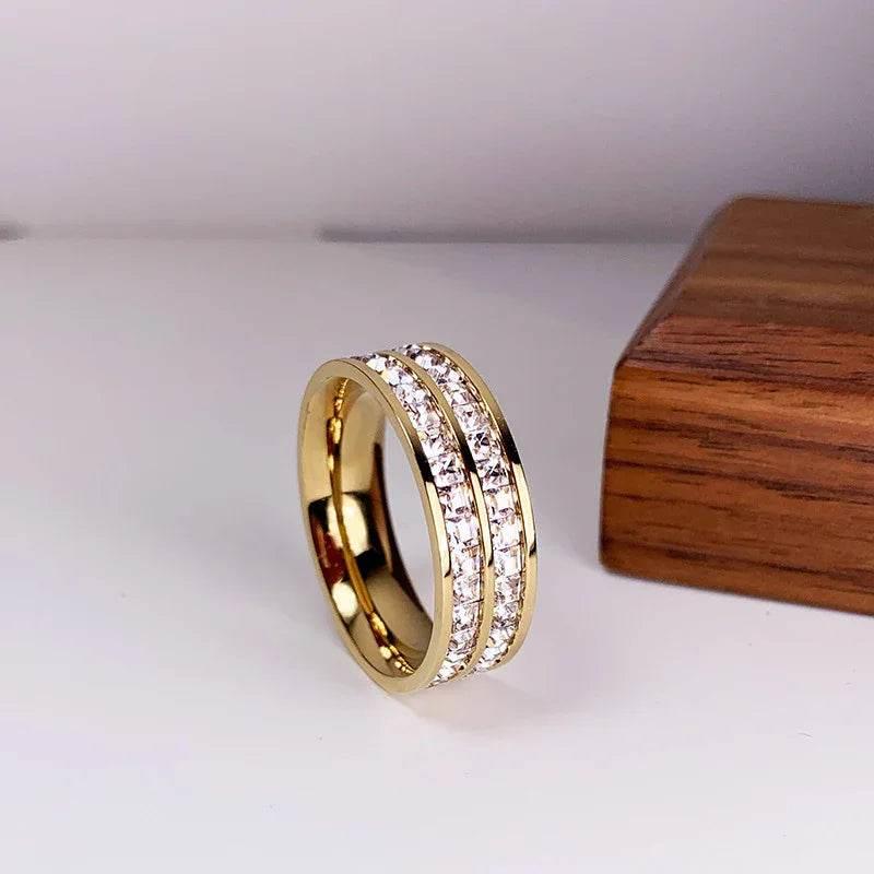 Double/Single Row Square Diamond Ring Women - ZA-Zola