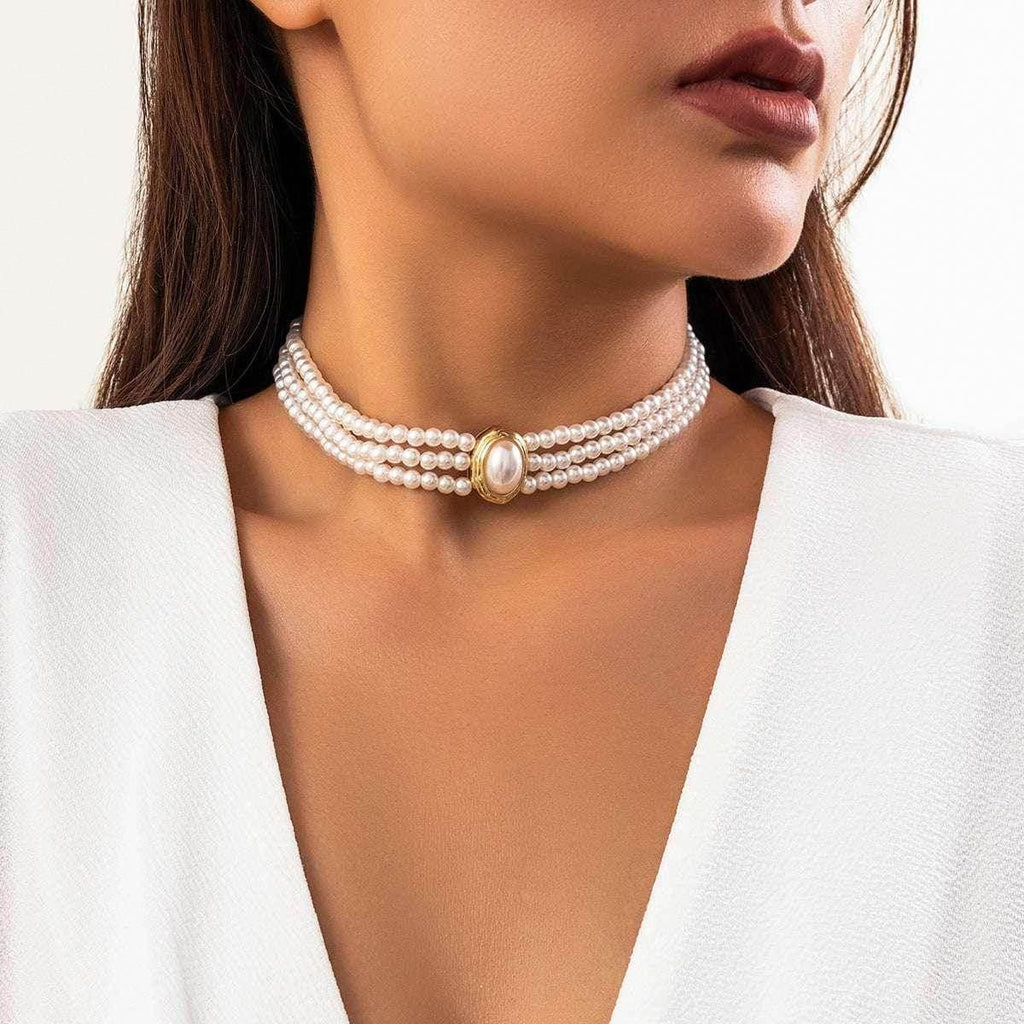 French Elegant Multi-Layer Pearl Necklace - ZA-Zola