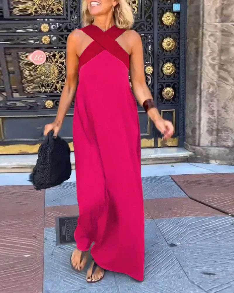 Cross Back Sleeveless Dress – Elegant & Alluring - ZA-Zola