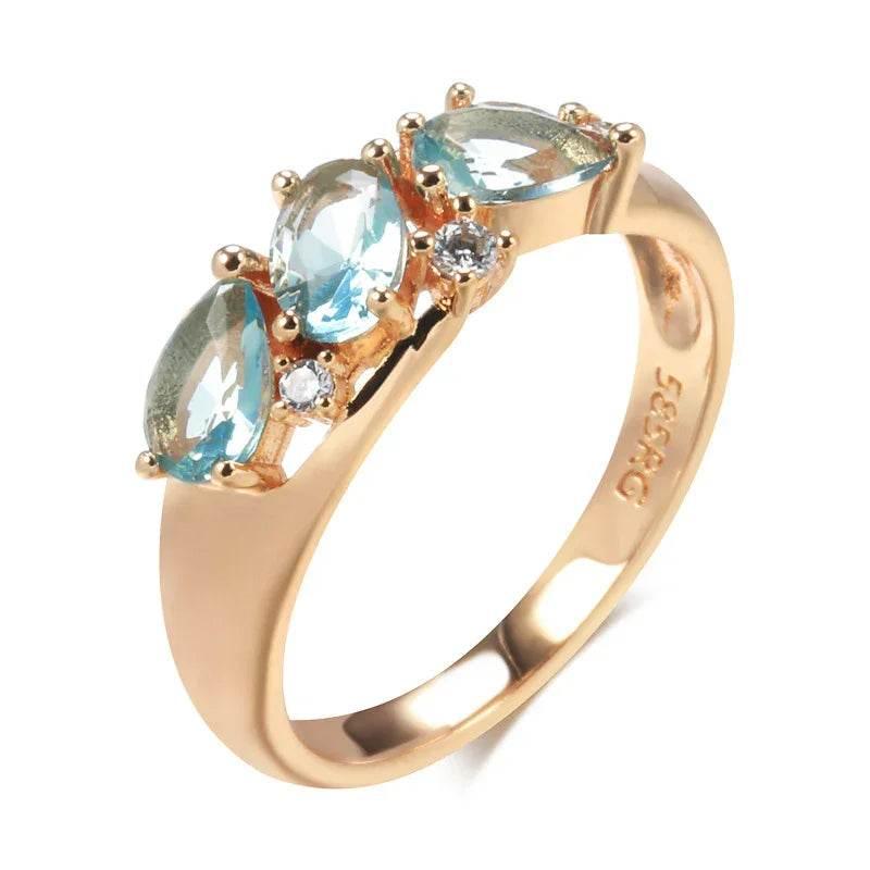 Elegant Rose Gold Zircon Ring for Women - Fashion - ZA-Zola