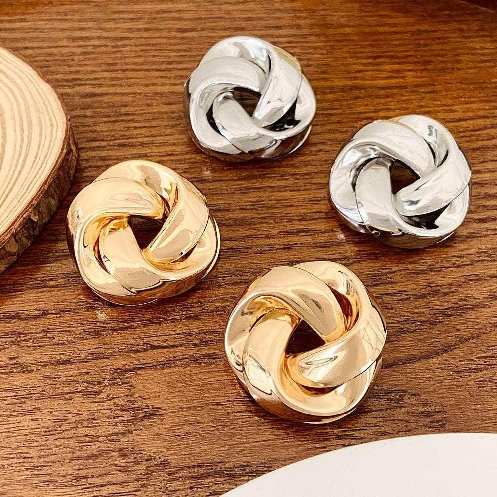 Retro Twisted Alloy Stud Earrings for Women - ZA-Zola