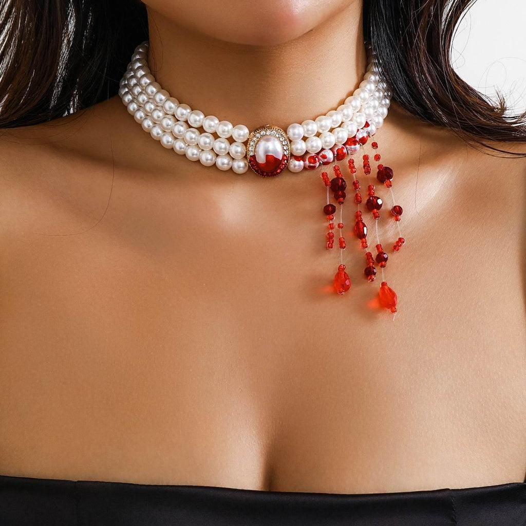 ZA-Zola Halloween Pearl Collar Jewelry Set - ZA-Zola