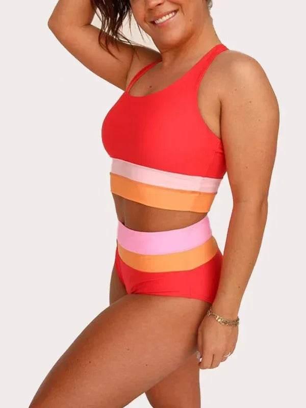Plus Size Split Swimsuit – Zipper Bikini, Bold & Flattering - ZA-Zola