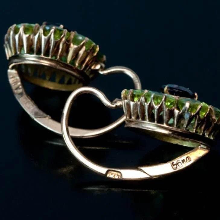 Retro Snake Rhinestone Earrings | Gold Fashion OL Style - ZA-Zola