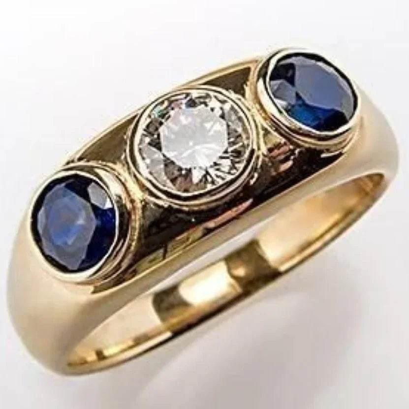 Retro Bold Gold Ring for Women – Geometric Style - ZA-Zola