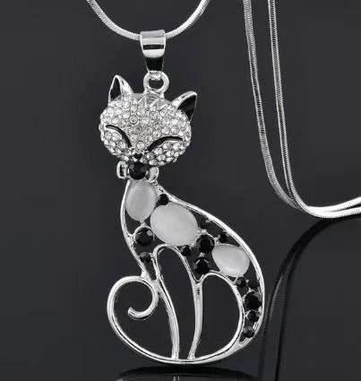 Crystal Cartoon Fox Cat Necklace – Opal Shine - ZA-Zola