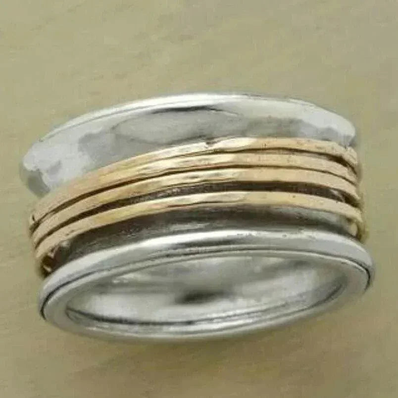 Minimalist Two-Tone Ring – Unisex Modern Style - ZA-Zola