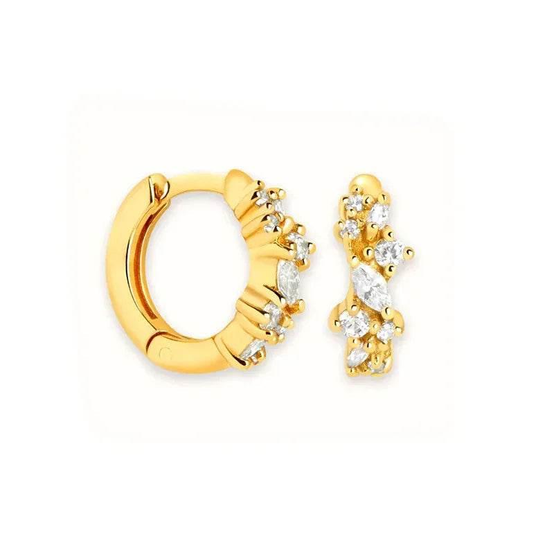 Sterling Silver Needle Irregular Zircon Earrings - ZA-Zola