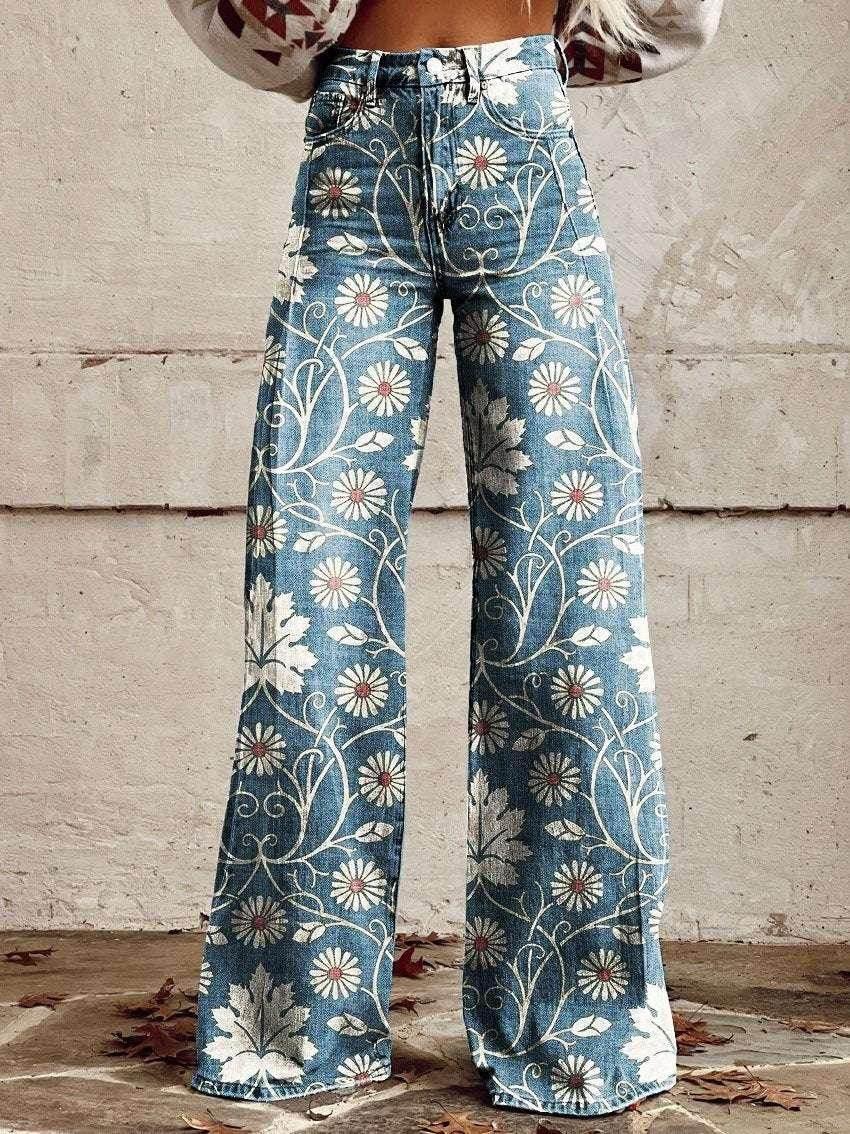 3D Print Bell Bottom Pants – Faux Denim Vibe - ZA-Zola
