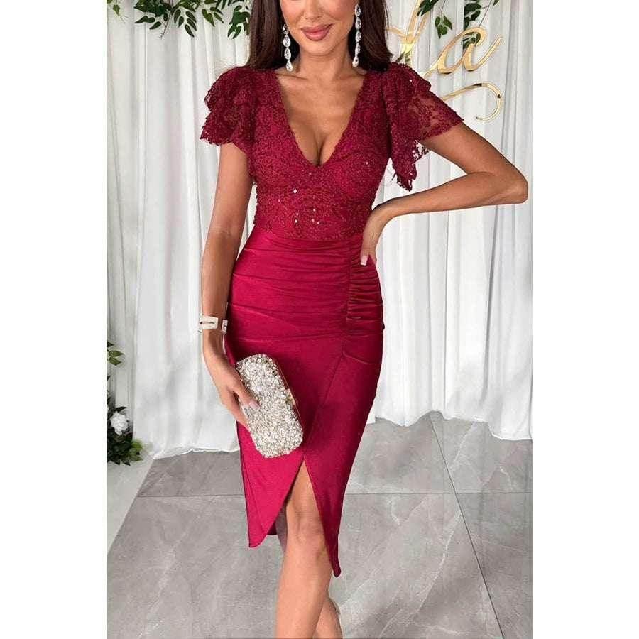 Casual Split Short Sleeve Dress for Women - ZA-Zola