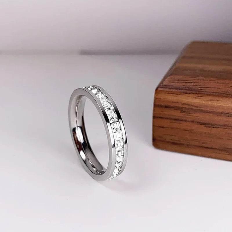 Titanium Steel Star Diamond Couple Ring Unisex - ZA-Zola