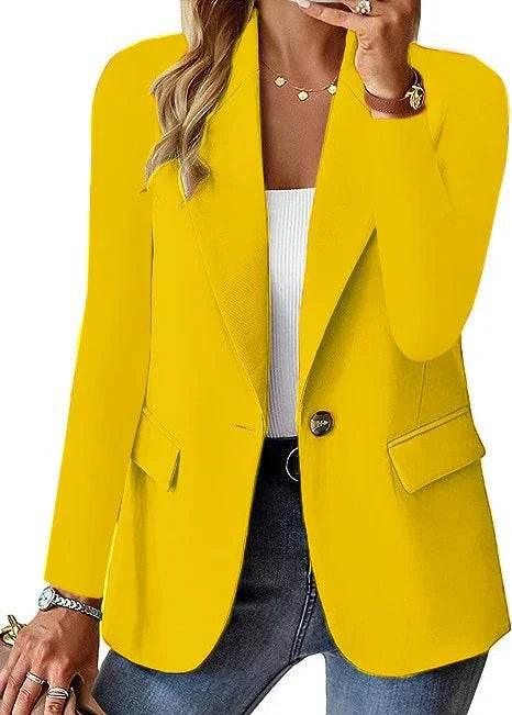 Women’s Casual Blazer – Solid Color Office Jacket - ZA-Zola