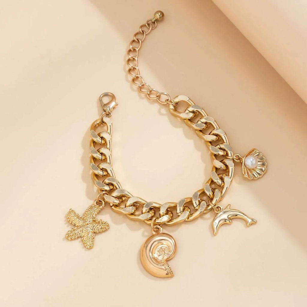Boho Dolphin Starfish Pendant Necklace & Bracelet - ZA-Zola