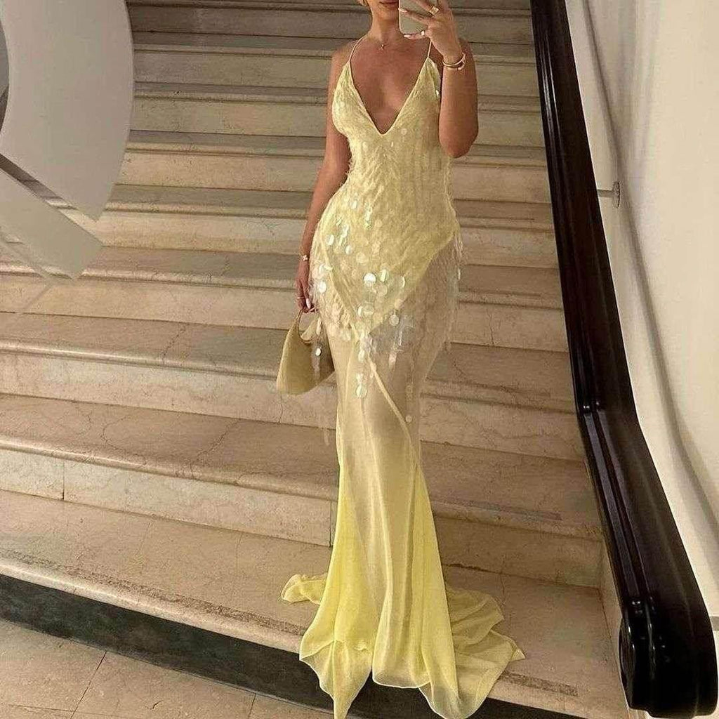 Sexy Sequin Fishtail Gown – Backless Slim Fit Dress - ZA-Zola