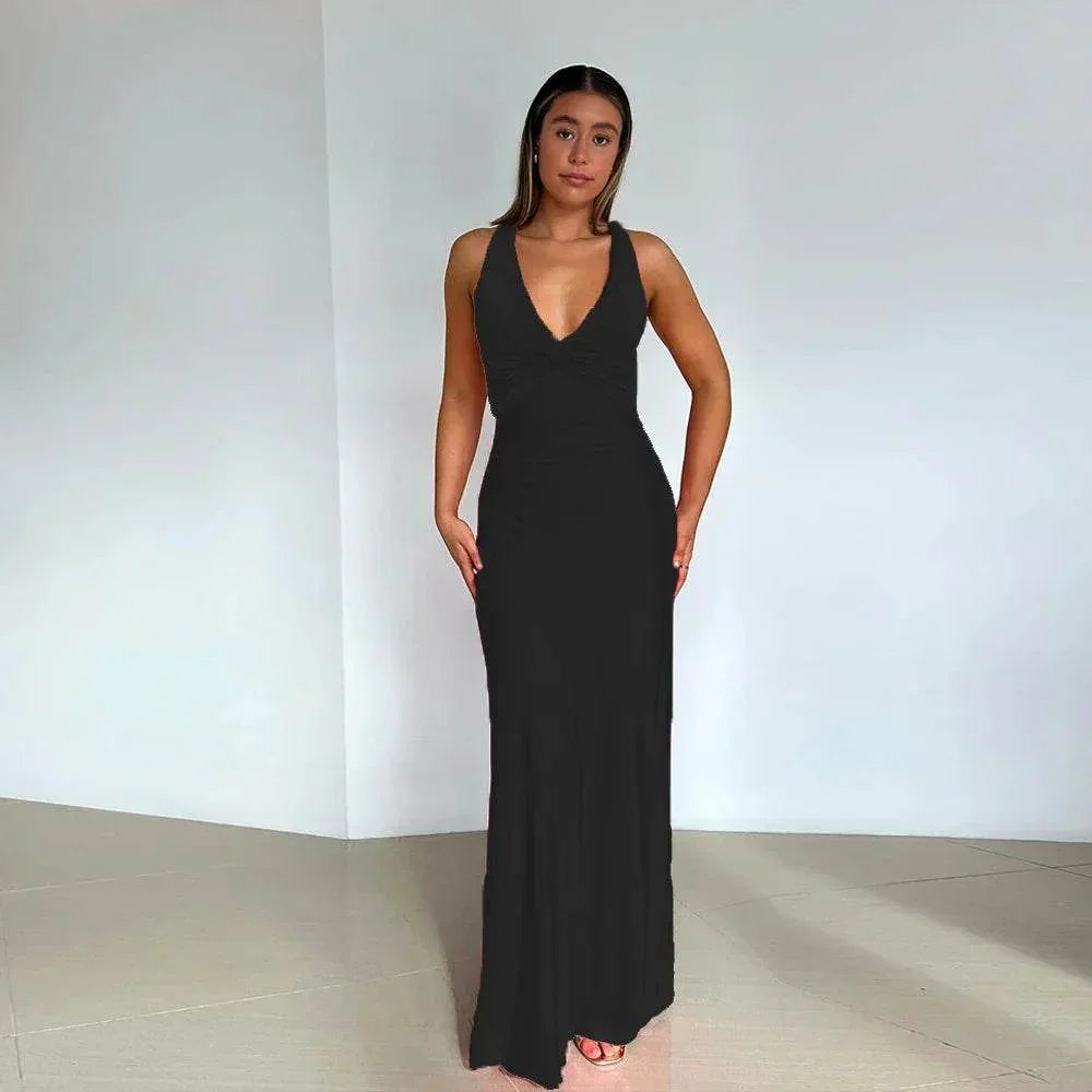 Satin Slim Fit A-Line Dress – Elegant & Sleek - ZA-Zola
