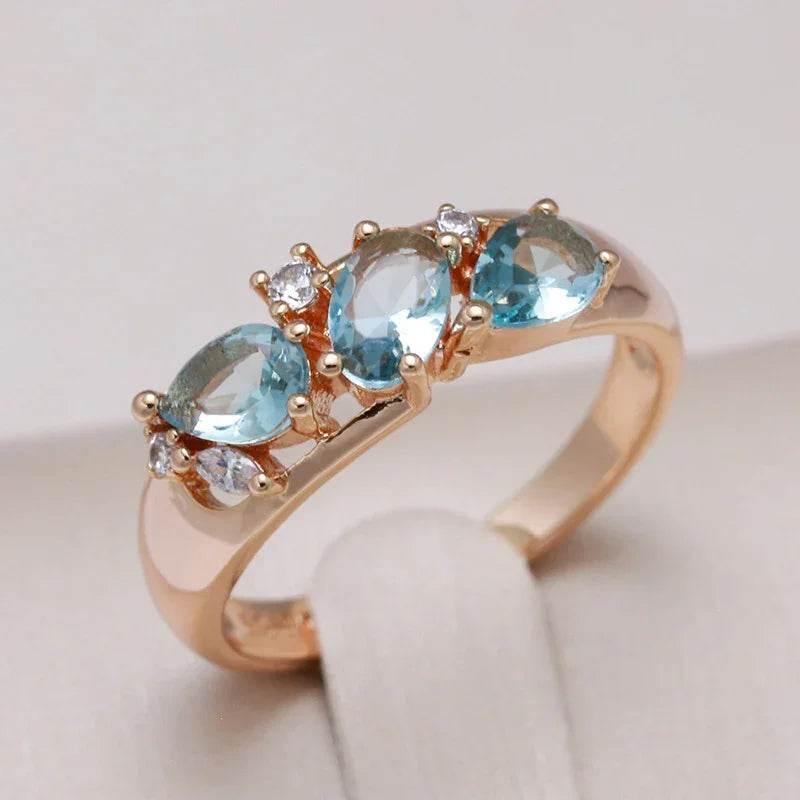 Elegant Rose Gold Zircon Ring for Women - Fashion - ZA-Zola
