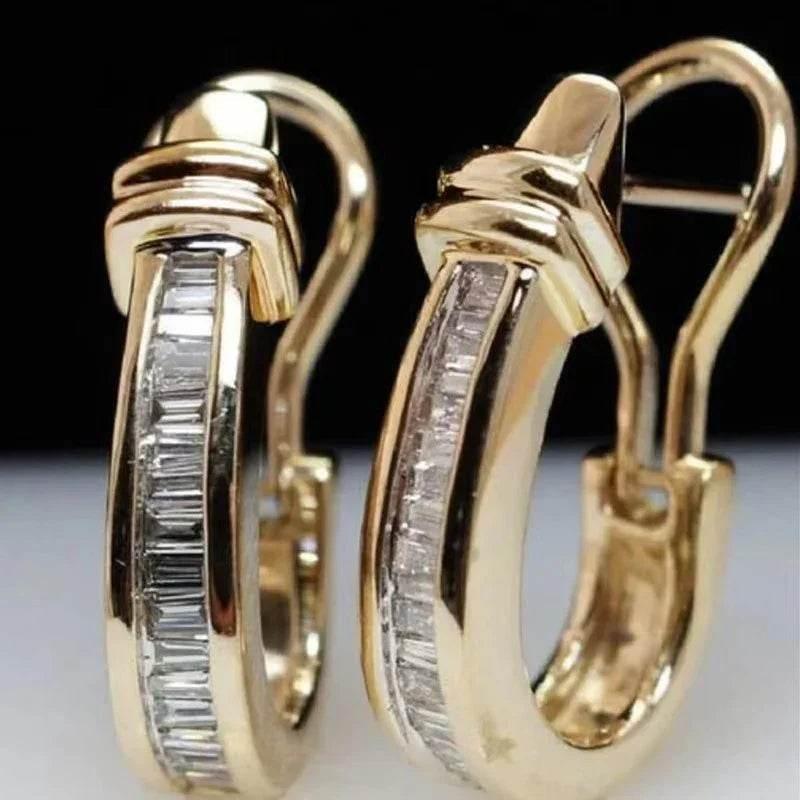 Retro Gold Geometric Petal Earrings for Women - ZA-Zola