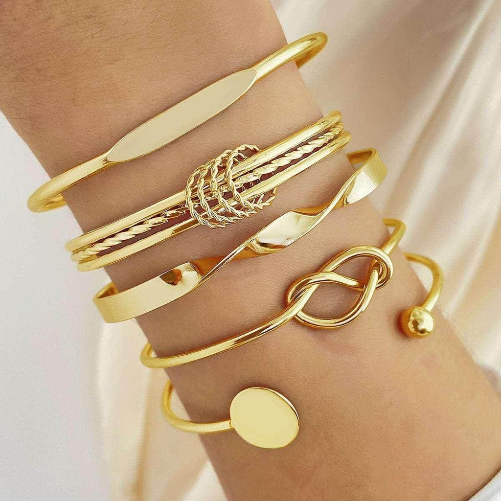 Twisted Hip Hop Style Bracelet Set for Women - ZA-Zola